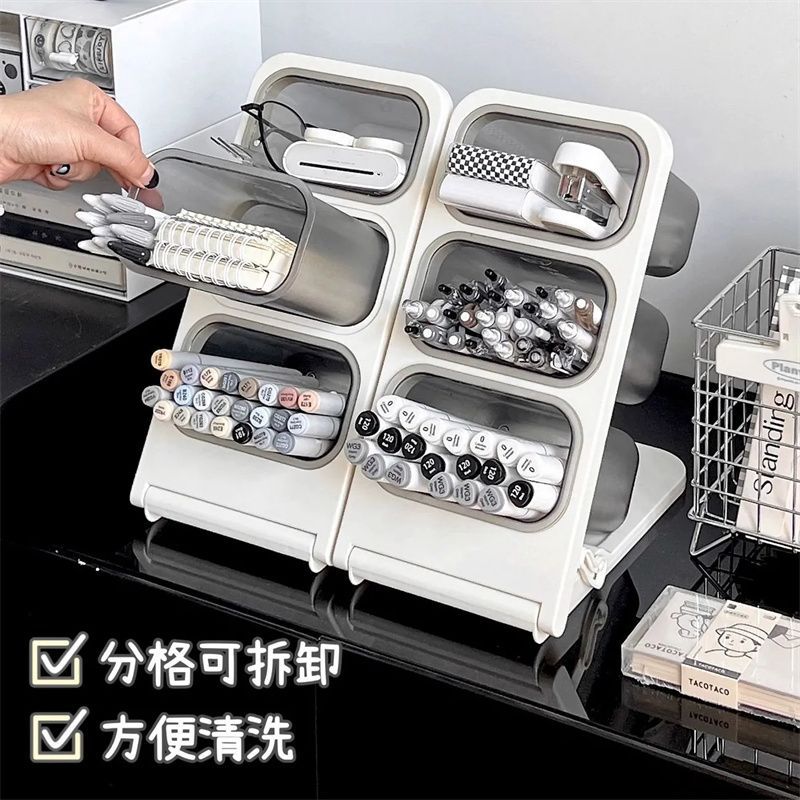 Pen Holder Storage Box Stationery Oblique Insert Type Large-Capacity ...