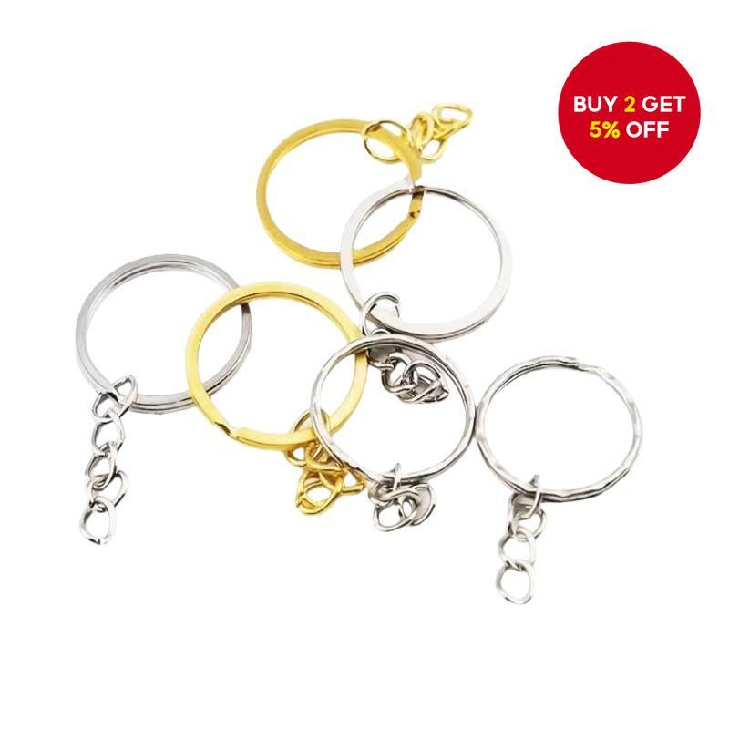 50 gold split keychains with 25mm opening jump rings and connectors ...
