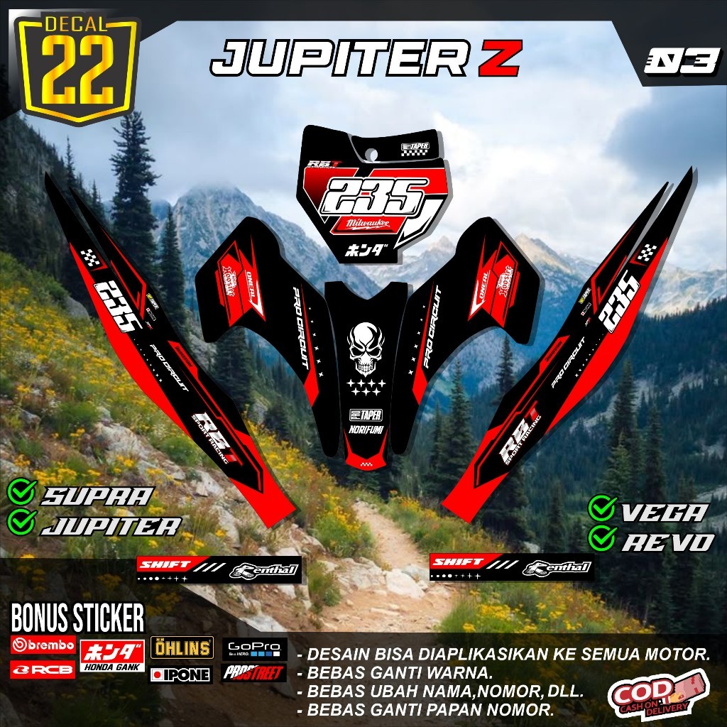 Yamaha JUPITER Z MOTOR RBT BEBEK MODIF SUPERMOTO Striping latest ...