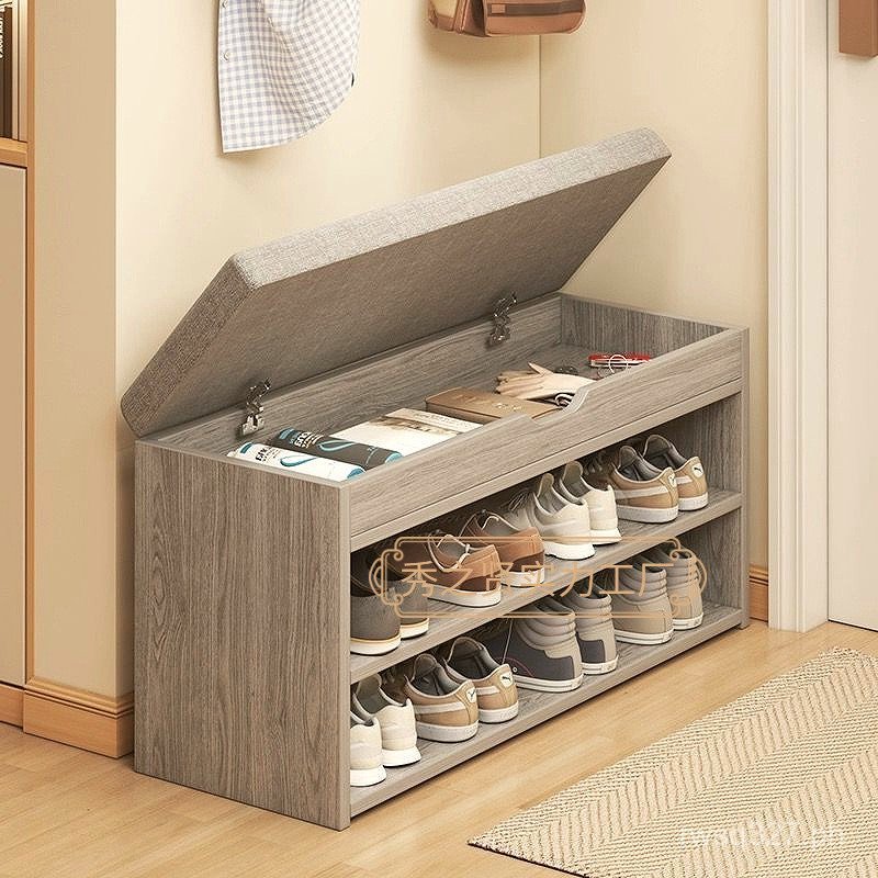 Narrow Household Shoe Rack Shoe Changing Stool Dustproof Simple Sit-on ...