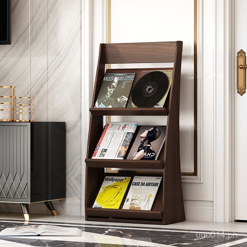 Storage Rack Book and Newspaper Stand Vertical Magazine Rack Floor ...
