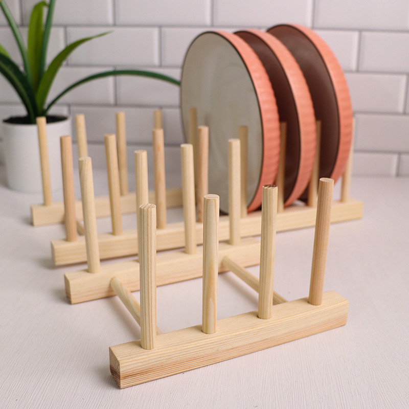 Factory Direct Sale Wooden Dish Rack Solid Wood Draining Rack Plate ...