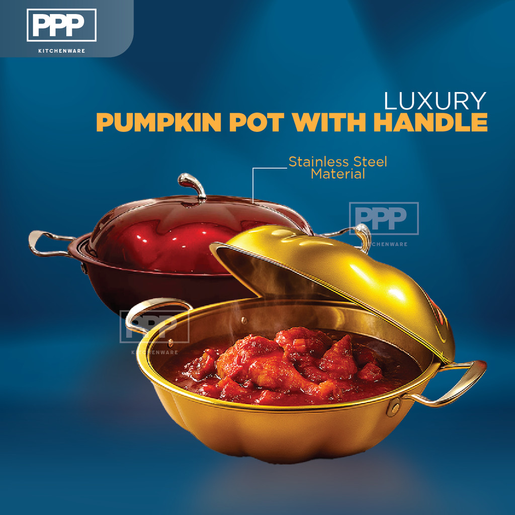 PPP - Pumpkin Design Pot with Handle Tinplate Material Bekas Makanan ...
