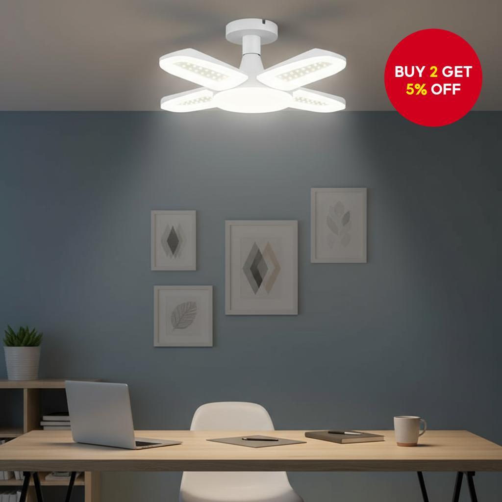 E27 Folding LED Fan Light Bulb - 220V 40-LED 6500K White for Ceiling ...