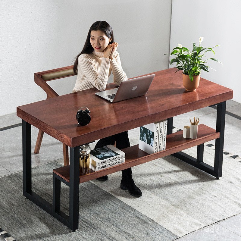 Student Solid Wood Office Desk Nordic Style Long Table Computer Simple ...