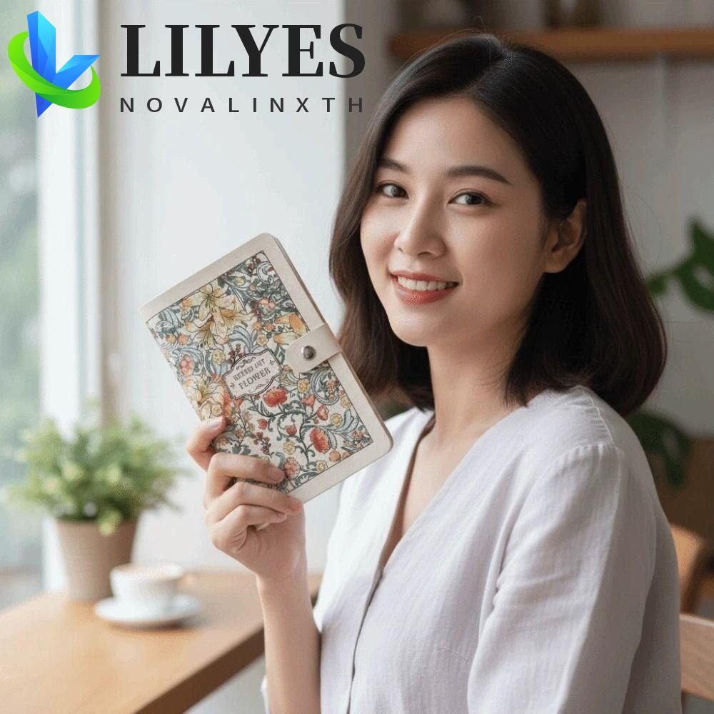 LILYES Button Notebook for Money, A6 Flower Printed Cash Budget Ledger ...