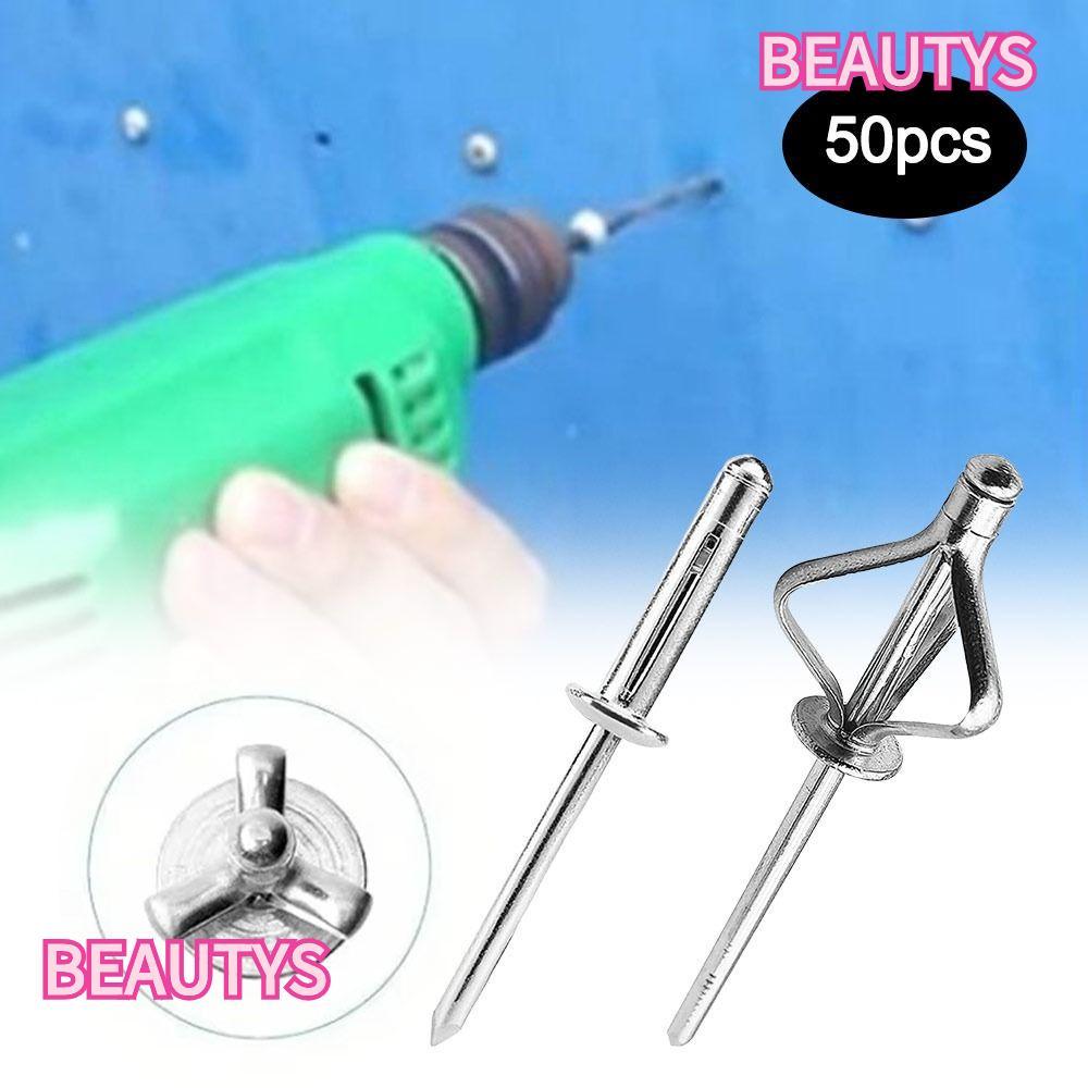 BTYSHOPEE 50pcs Folding Blind Rivet, Silver Tri-fold Aluminum Alloy ...