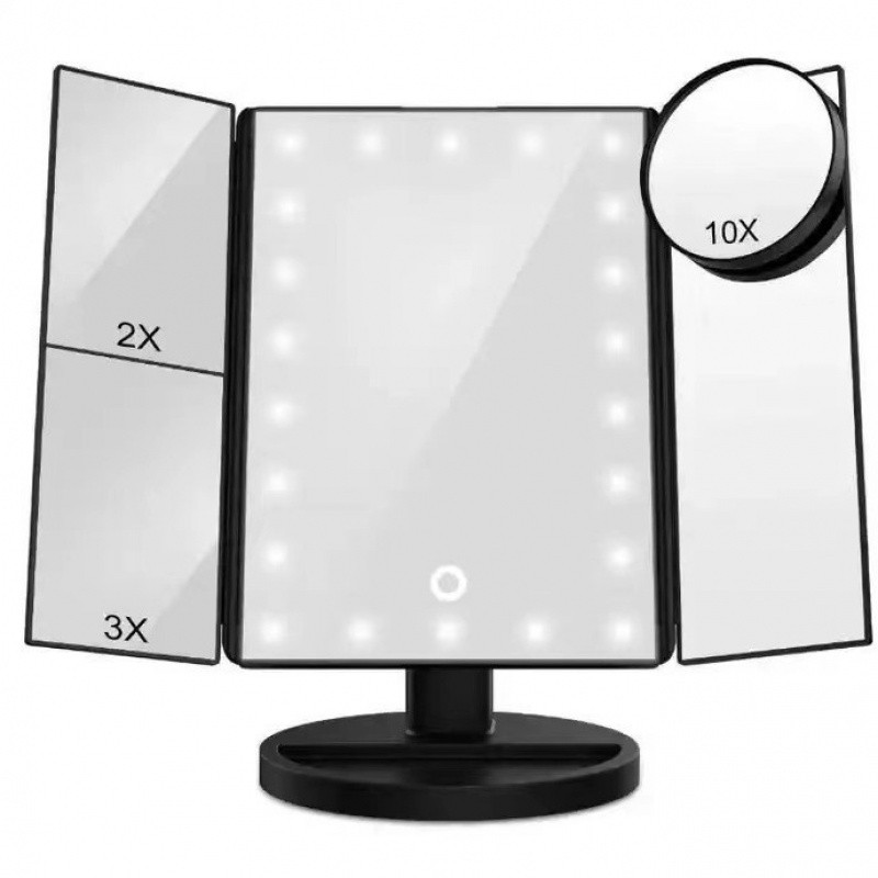 Bedroom Desktop Makeup Mirror with Light LED Foldable Premium ins Style ...