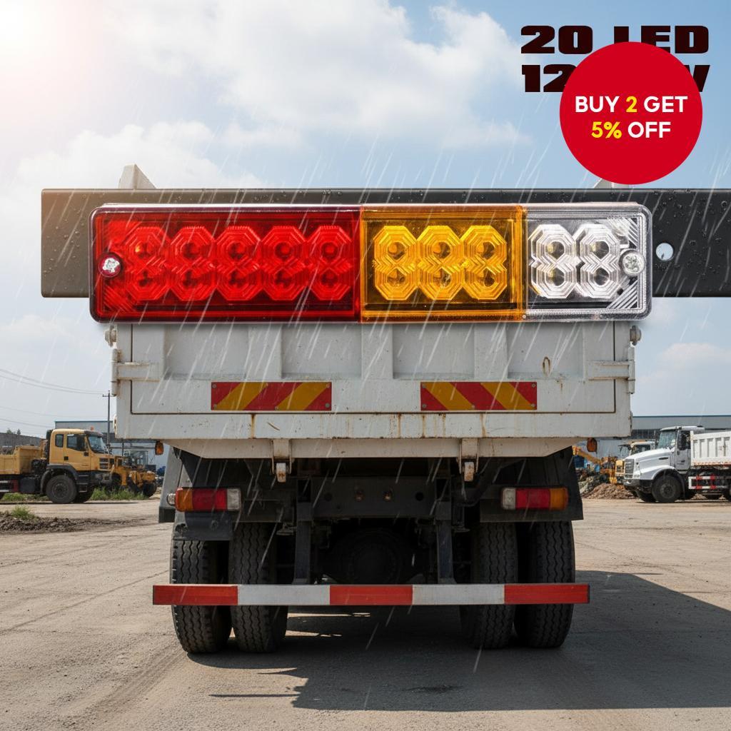 2x 12V/24V 20 LED Rear Truck Tail Brake Stop Turn Reversing Warning ...