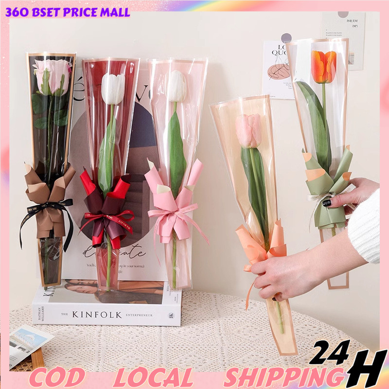 50pcs Single Rose Packaging Bag Flower Packaging Transparent Bag ...