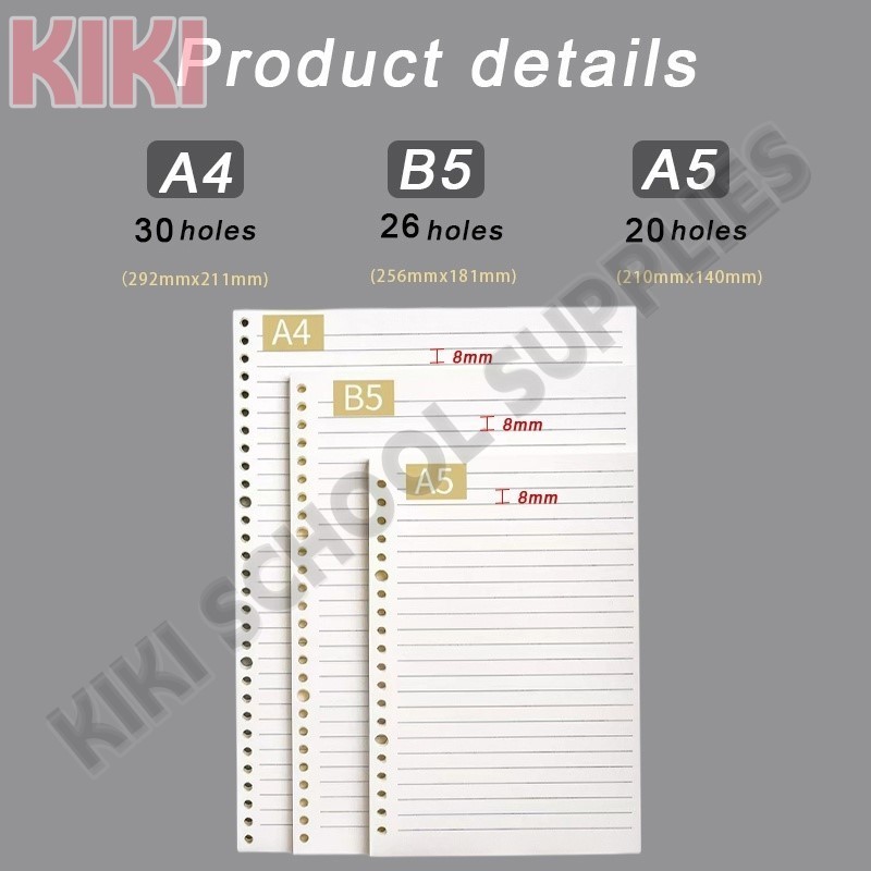 KK A4/A5/B5 Binder Thickened Refillable Binder Notebook Line/Grid ...