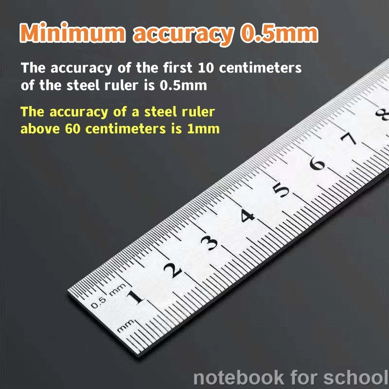 30/60cm Stainless Steel Ruler Metal Aluminum Ruler Drawing Multi ...