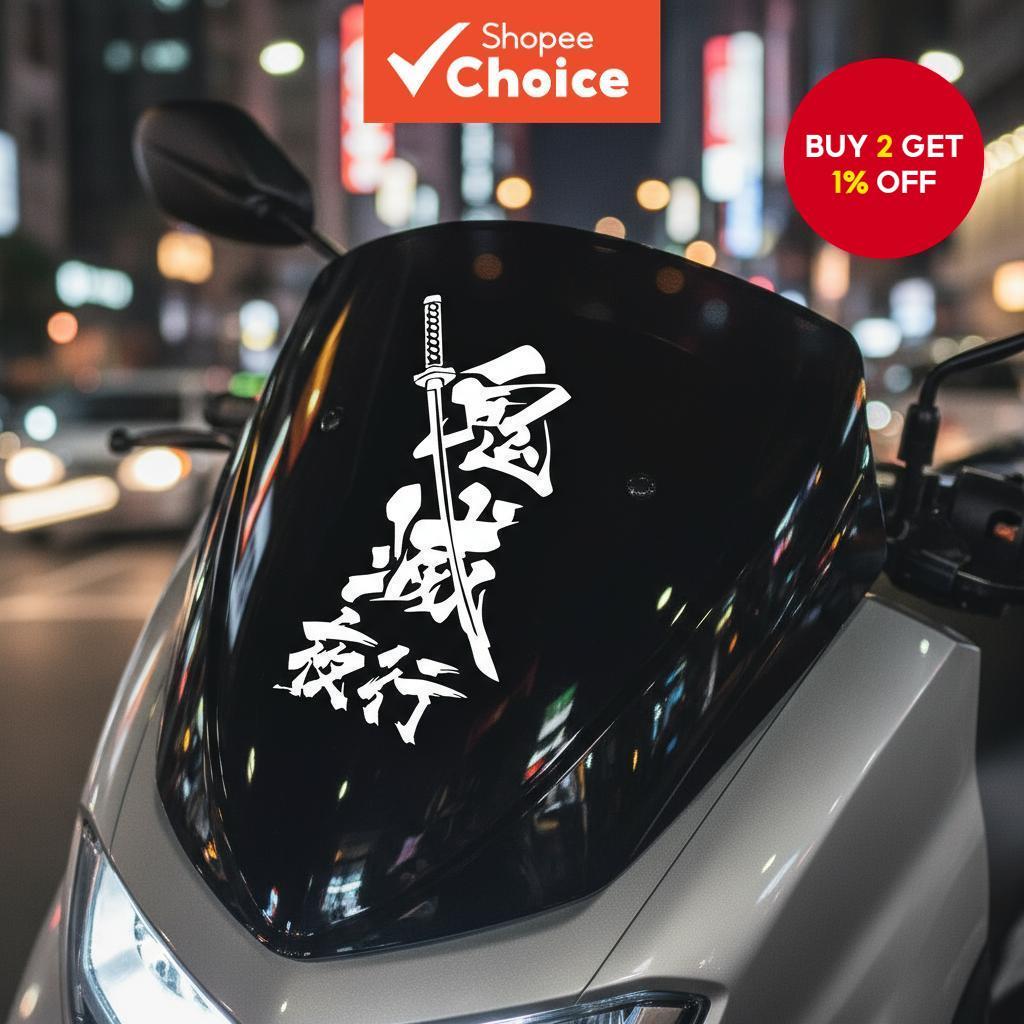 Night Ride Demon Slayer JDM Auto Sticker Reflective Decal for ...