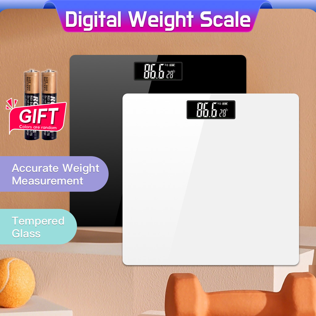 Made of tempered glass Digital LCD bathroom weighing scale with ...
