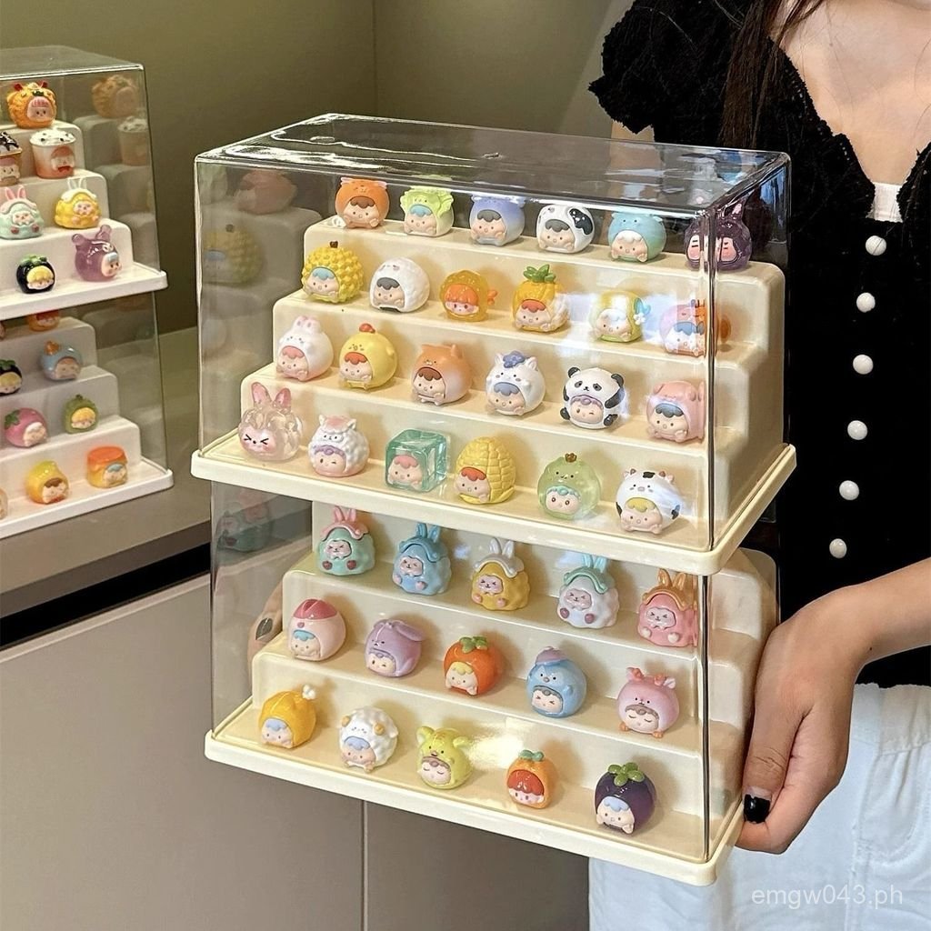Display Cabinet Storage Ornament Transparent Display Stand Cute Blind ...