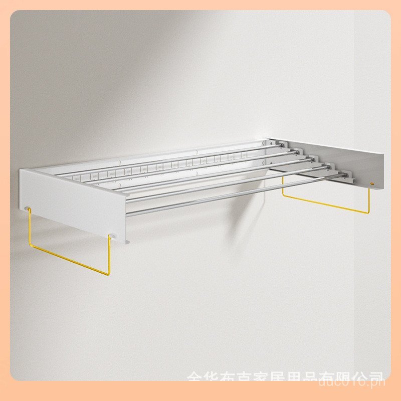 Clothes Rack Bathroom Towel Rack Wall-Mounted Hidden Balcony Storage ...