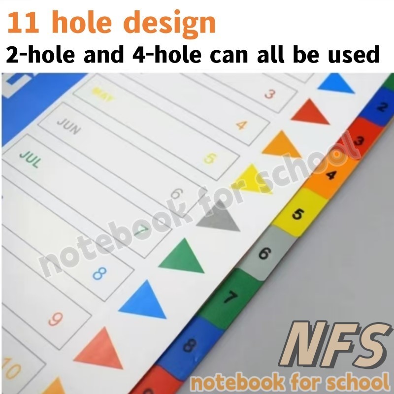 NFS A4 Index Separator 12 Pages Numbers Loose-leaf Dividers Multi ...