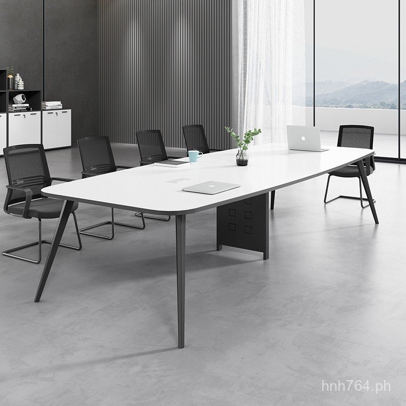 Conference Room Long Table with Chairs Reception Modern Simple ...