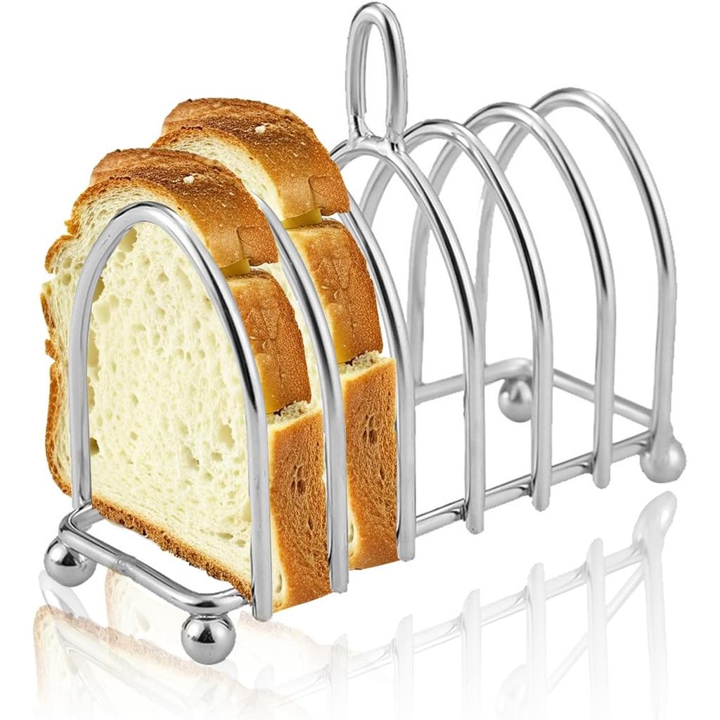 Stainless Steel Toast Rack Stand Holder, 6-Slice Bread Holder with ...