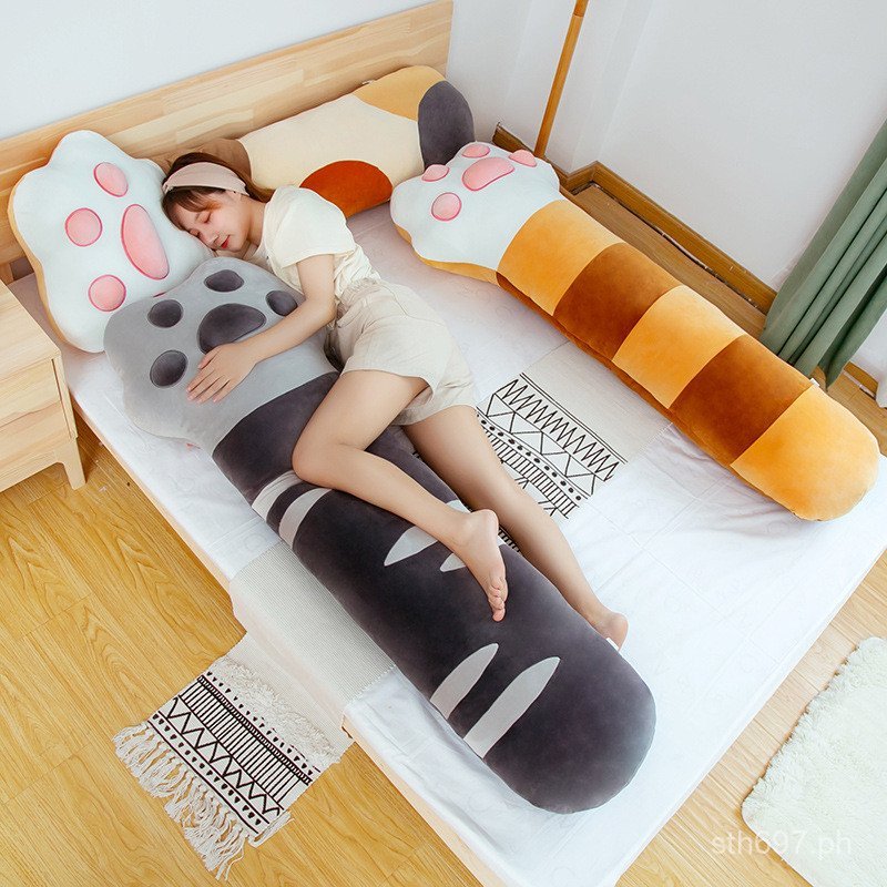 LOGO Cute Plush Pillow Sleeping Cat Paw Bed Toy with Cat Paw Long Plush ...