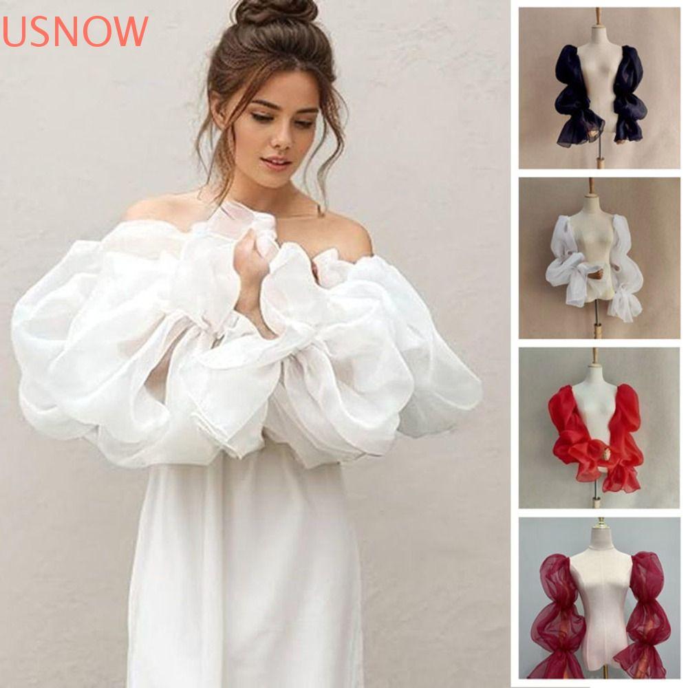USNOW Puff Wedding Arm Sleeves, Elegant Bowknot Bride Detachable ...
