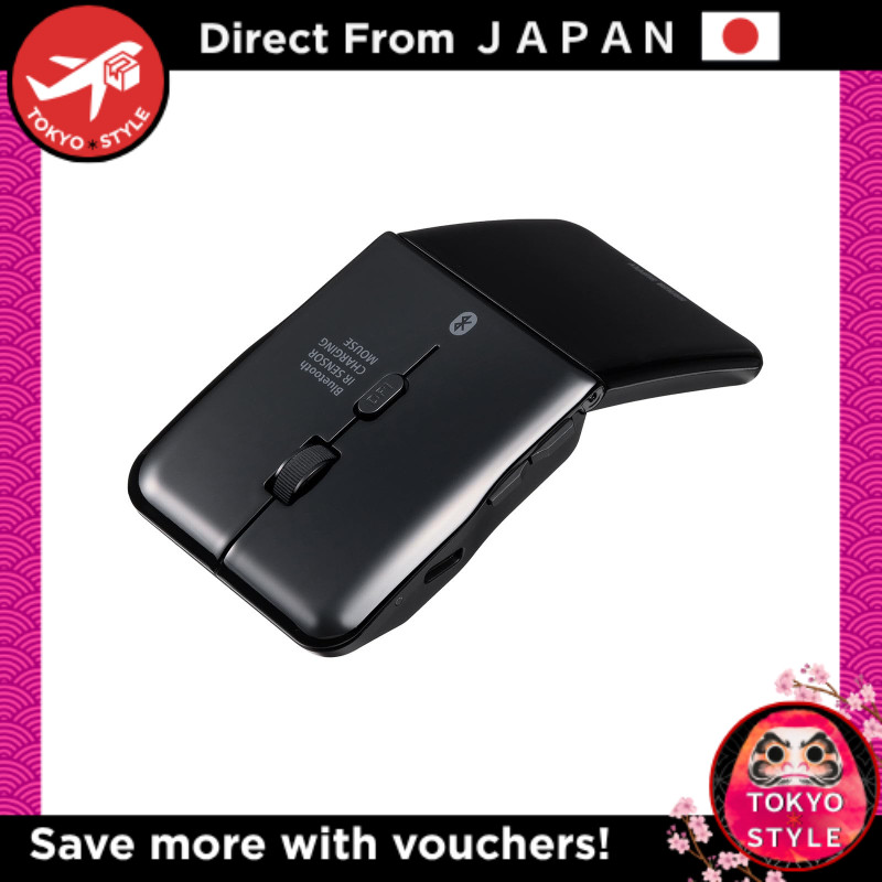 Sanwa Direct Slim Bluetooth Foldable Silent 5-Button USB-C Rechargeable ...