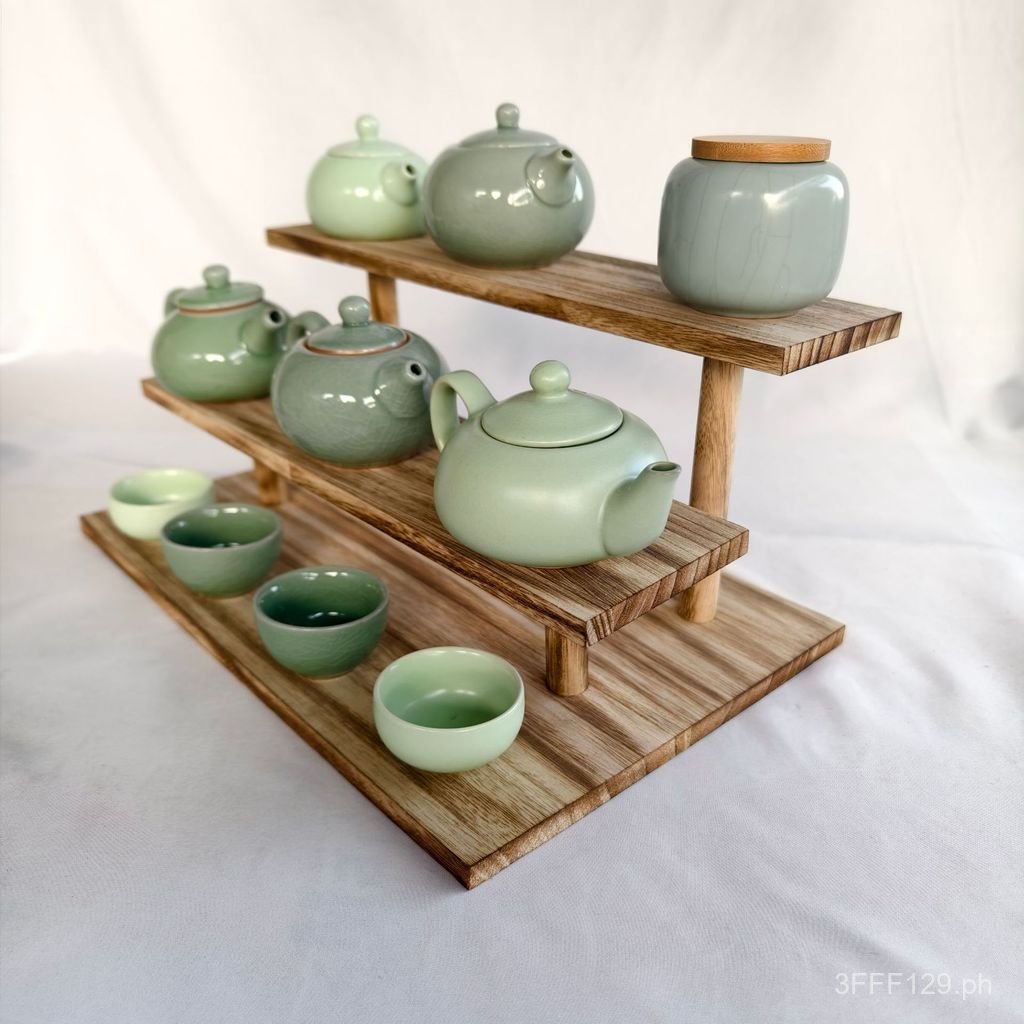 Solid Wood Chinese Tea Cup Rack Storage Rack Desktop Ladder Display ...