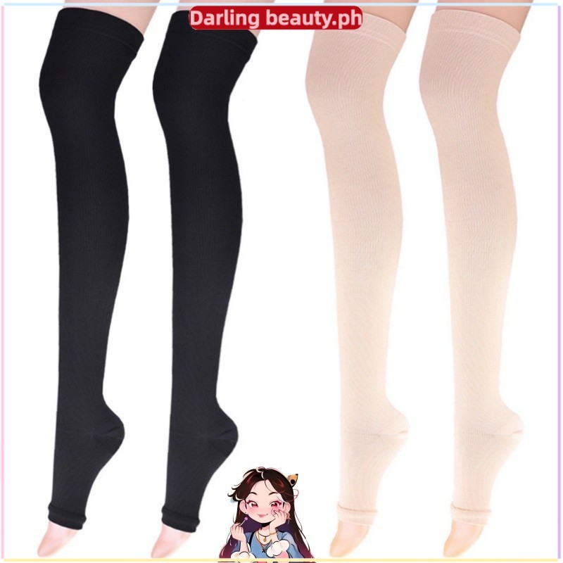 High Compression Socks Thigh High Pressure Open Toe Anti Fatigue Pain ...