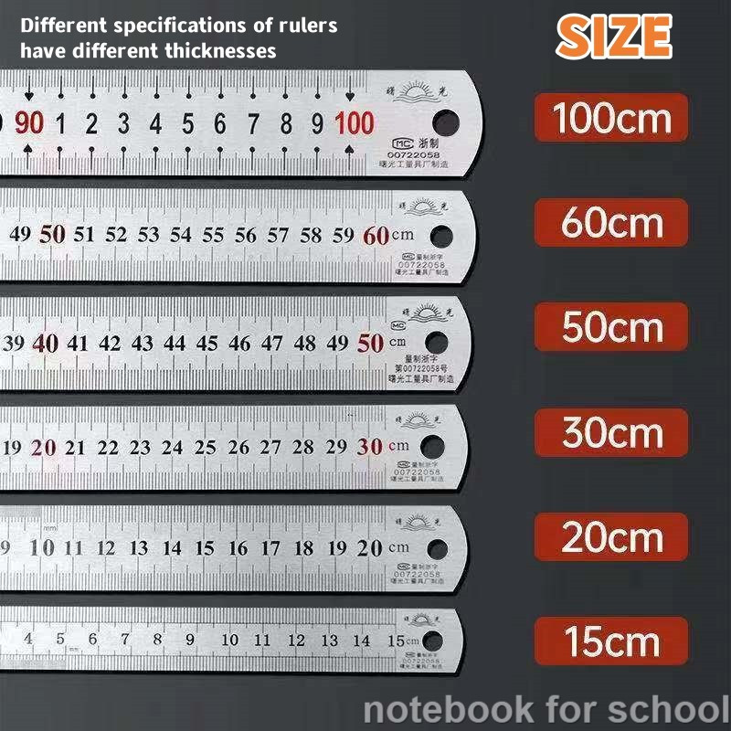30/60cm Stainless Steel Ruler Metal Aluminum Ruler Drawing Multi ...