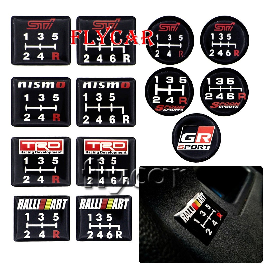 3D Car Shift Knob Sticker Spoon RALLIART TRD NISMO STI GR Jelly Soft ...