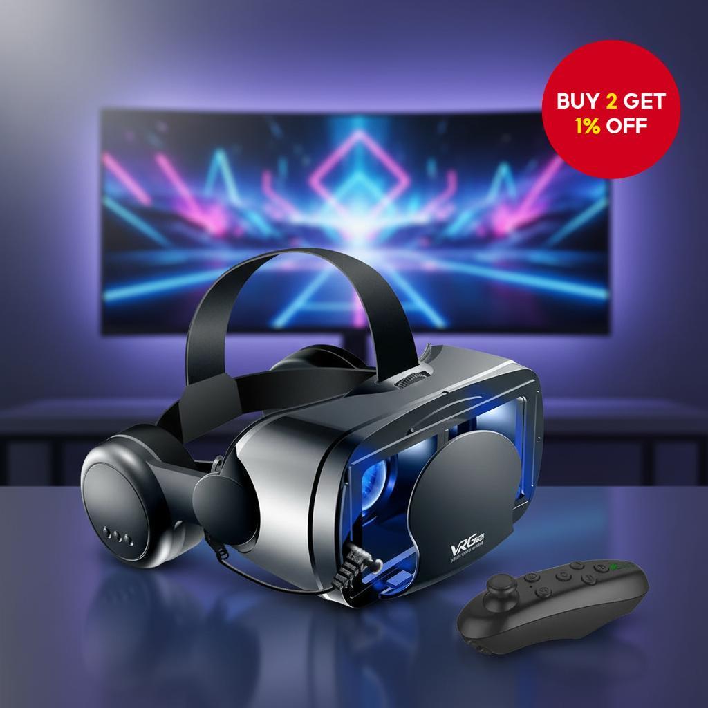 3D VR Headset Virtual Reality Glasses Helmet for Smartphones, Smart ...