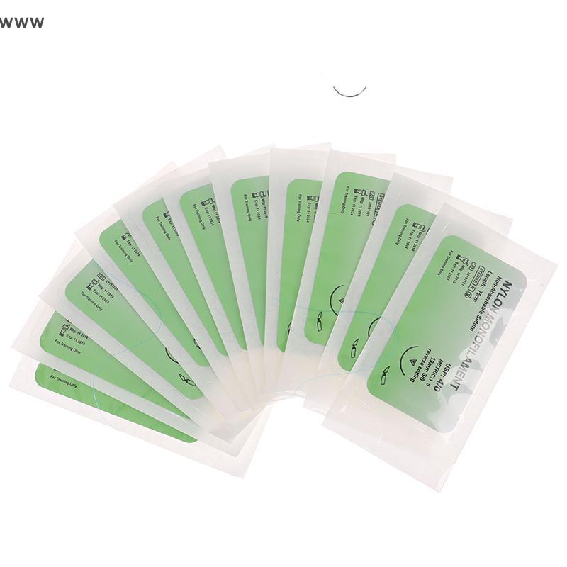 COD 12Pcs/set Nylon Monofilament Medical Thread With Needle Surgical ...