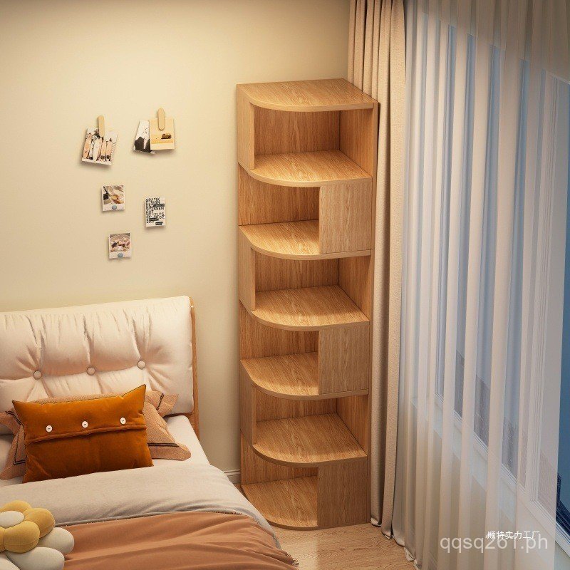 Corner Shelf Rotating Bookshelf Bedside Corner Cabinet Storage Cabinet ...