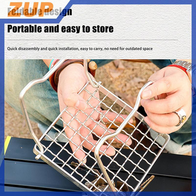 ZUP Outdoor Stainless Steel Camping Grill Portable Foldable Mini Grill ...