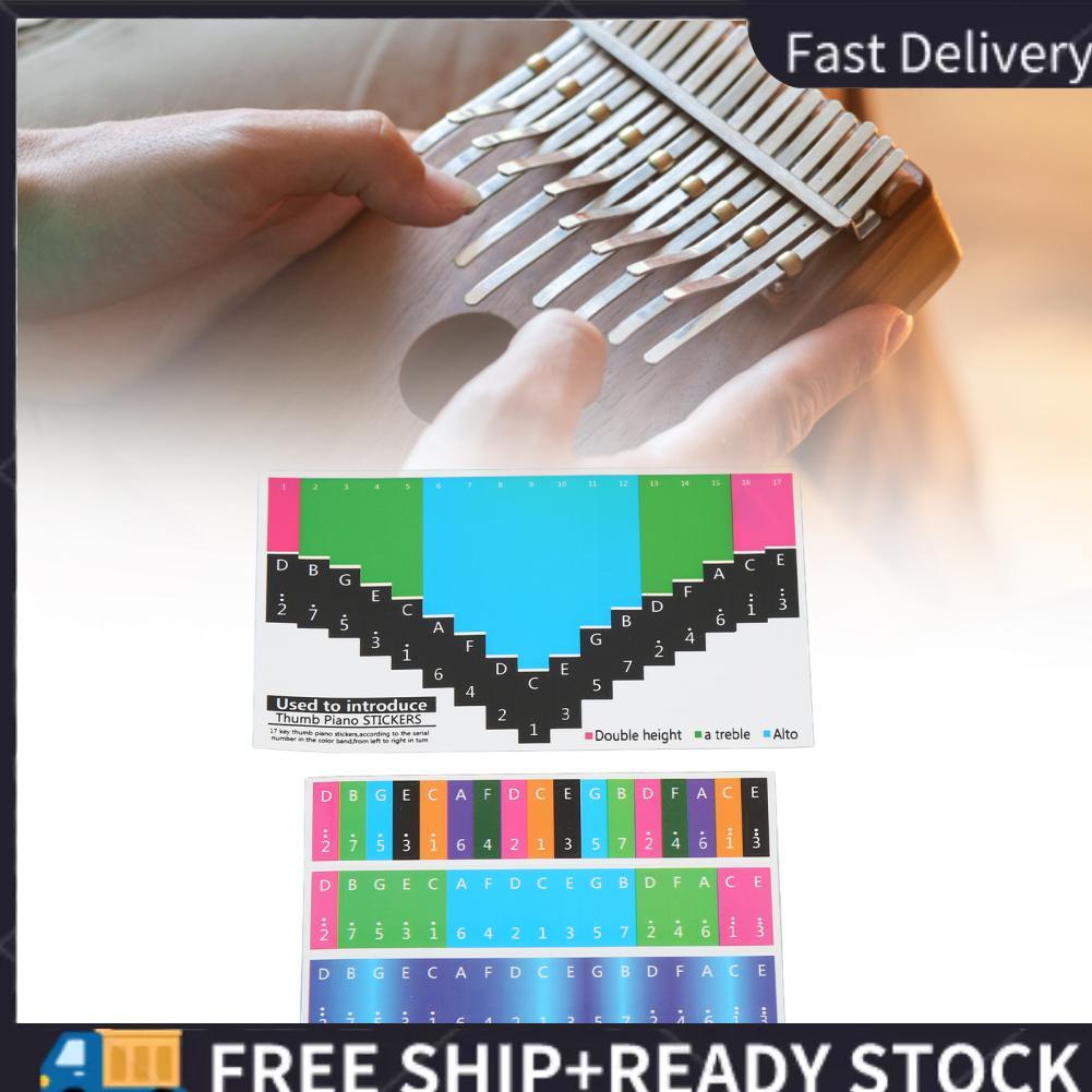 620local-PH Colorful Kalimba Scale Sticker Thumb Piano Key Stickers ...