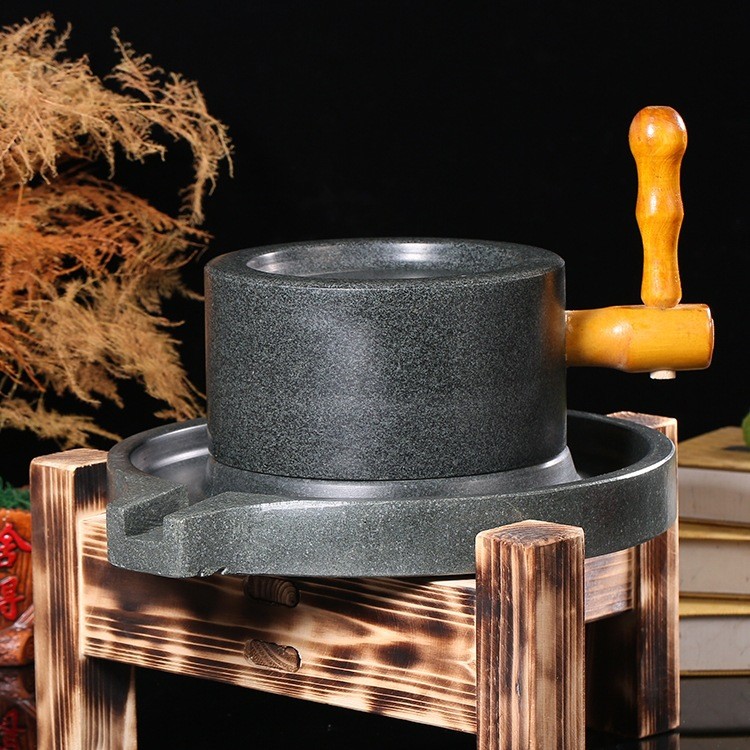 Vintage Small Stone Mill Household Handmade Stone Mill Household Stone ...