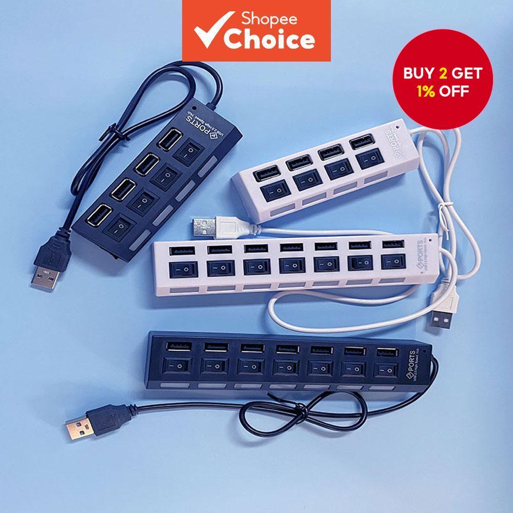Trendy New USB Hub Splitter Individual Switch Adapter Multi Powered ON ...