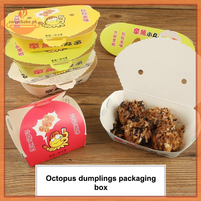 Sweet 100Pcs Disposable Cartoon Octopus Packaging Box Japanese Street ...