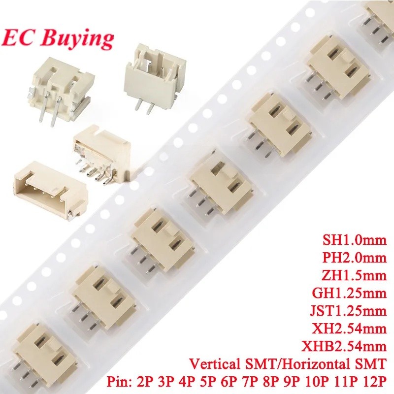 20Pcs SH1.0 JST1.25 ZH1.5 PH2.0 XH2.54 XHB2.54 2.54mm Male Socket DIP ...