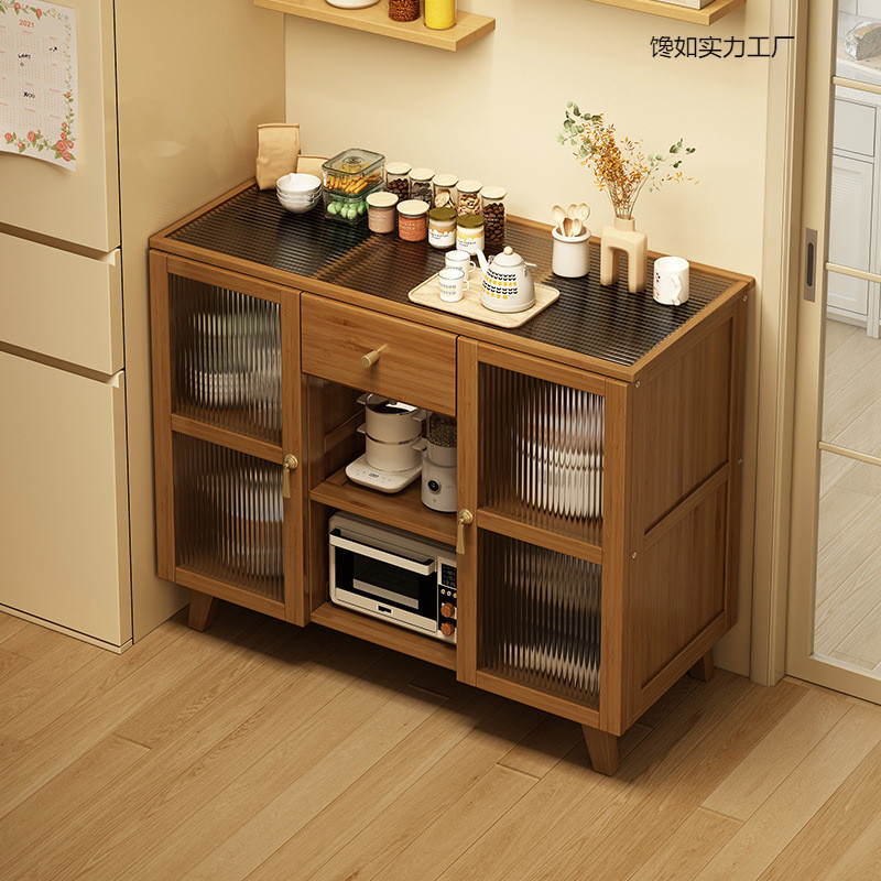 Product image Solid Wood Sideboard Multi-layer Storage Kitchen Cabinet ...