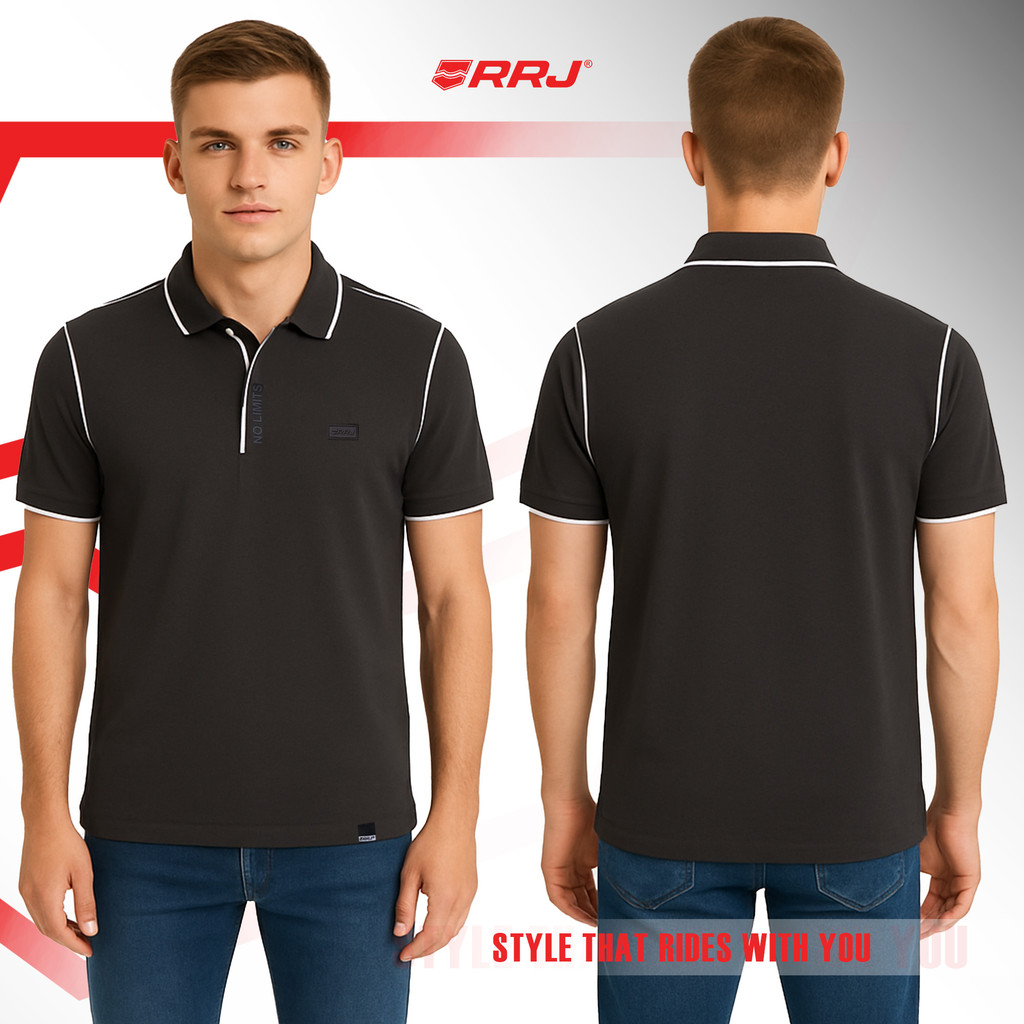 RRJ Men's Basic Collared Semibody Fitting 178788 (Dark Gray) | Shopee ...