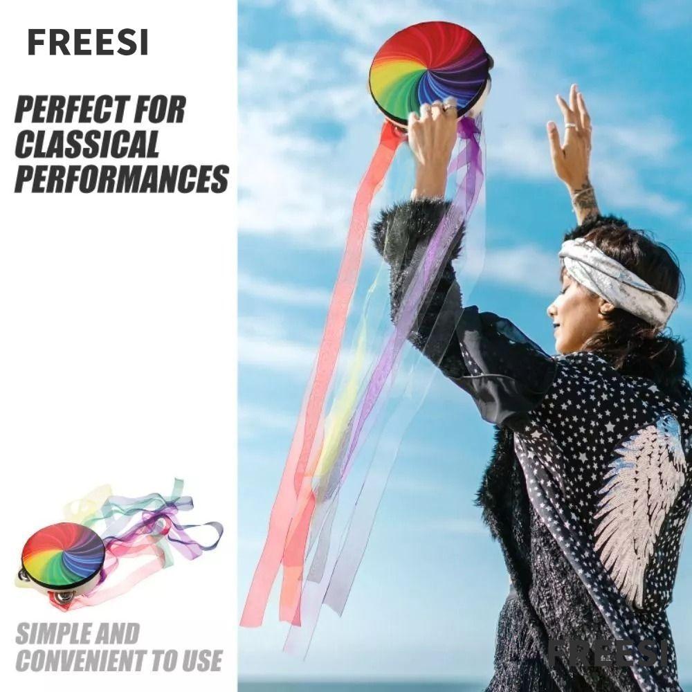 FREESI Percussion, Ribbon 6/7/8 Inch Handheld Drum, Female Dance ...