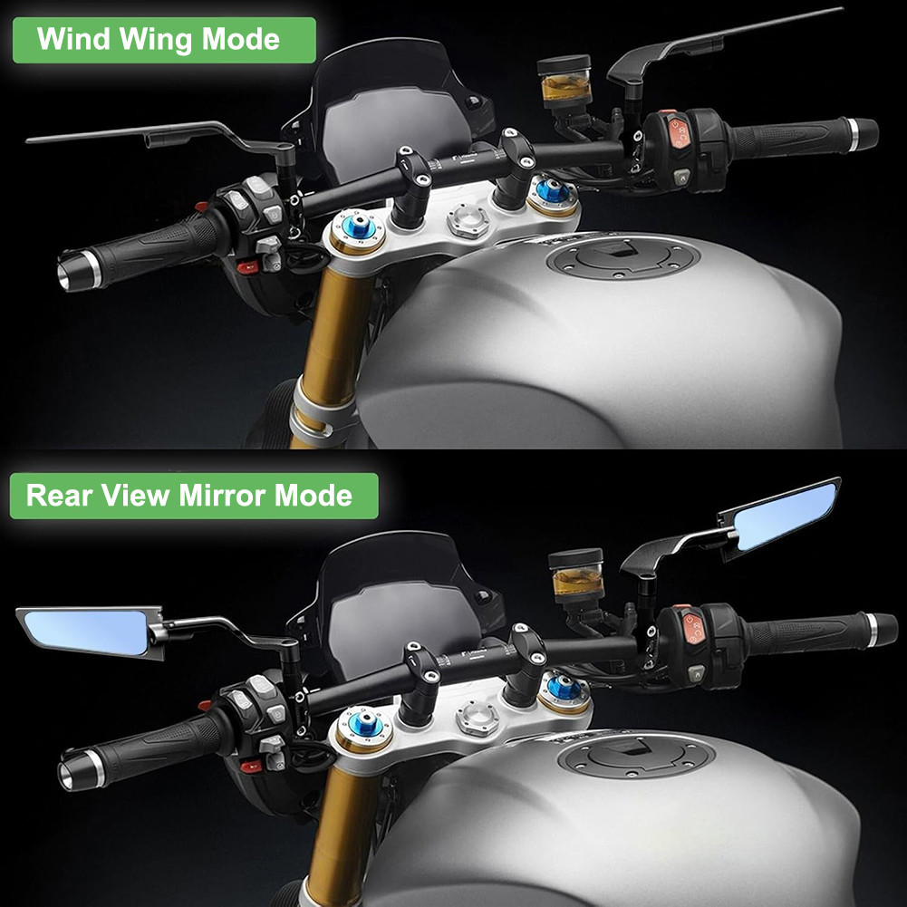 Motorcycle Rear View Mirrors Stealth Wind Wing Side Mirrors [Dreamall8 ...