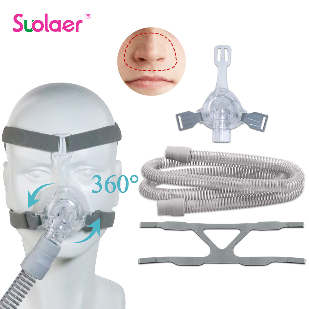 Suolaer Nose CPAP Mask with Headgear for ResMed for BMC Auto CPAP Bipap ...