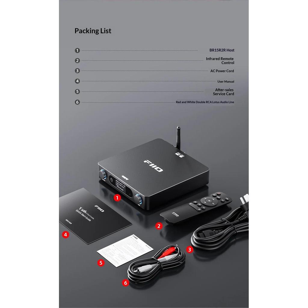 FiiO BR15 R2R Bluetooth Receiver LADC/aptX Lossless Bluetooth 6.0 ...