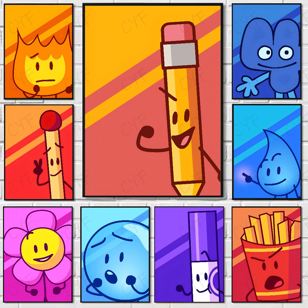 1PC Hot Cartoon BFDI Battle For D-Dream Island Poster Waterproof Wall ...