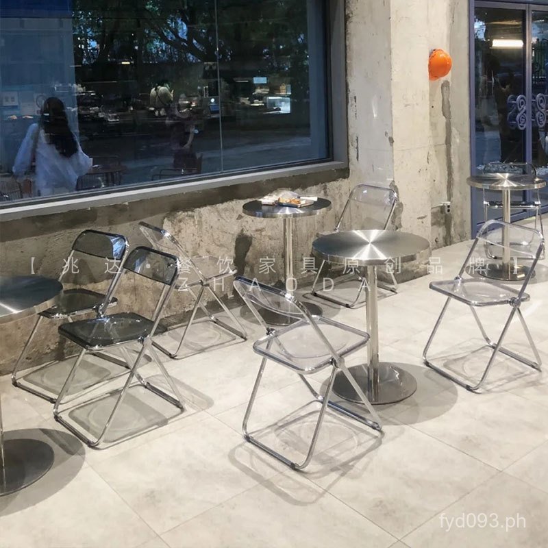 Chair Table Chair Transparent Restaurant Set Two Industrial Style Light ...