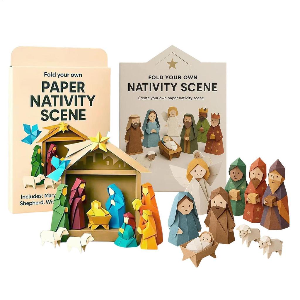 DIY Paper Nativity Scene Crafts for Kids Handmade Nativity Paper Kit ...
