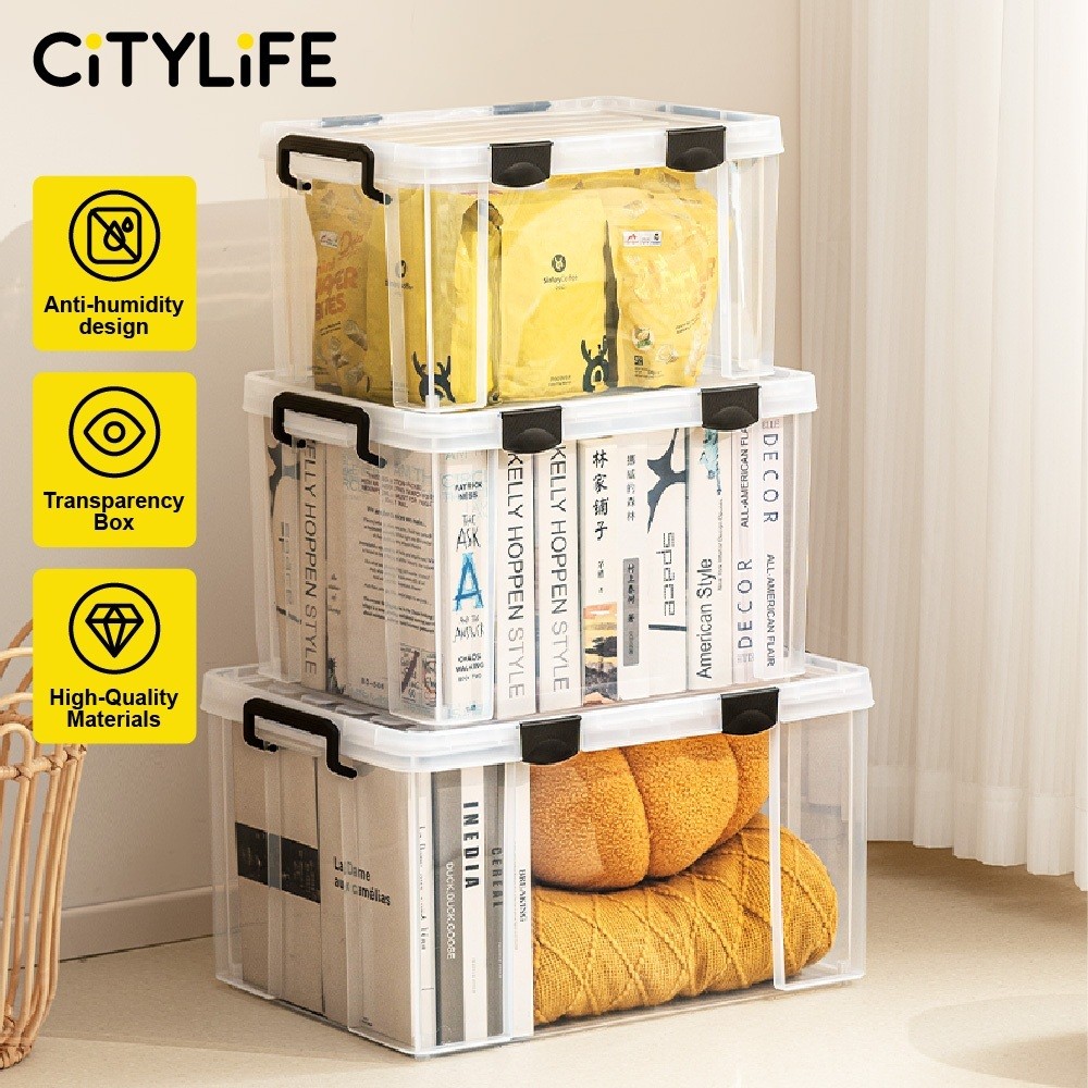 Citylife 26L to 55L AntiHumidity Storage Box Stackable Strong Storage ...