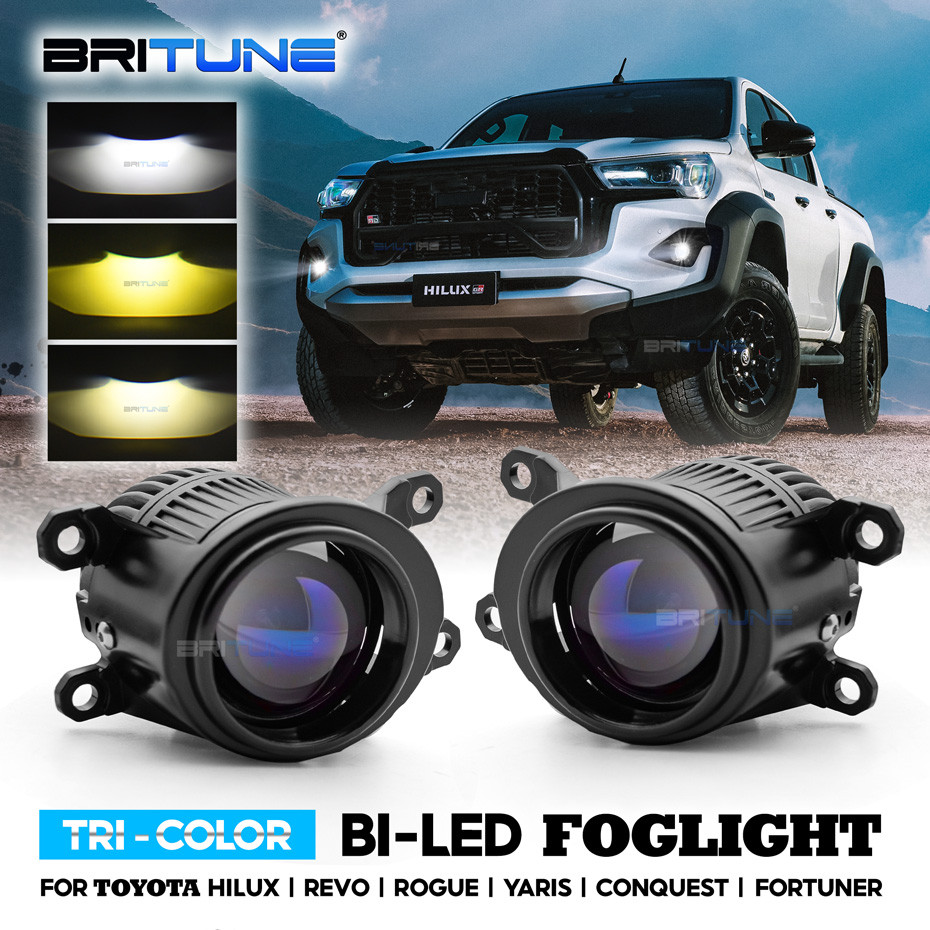 Tricolor 2 Inch H11 Bi LED Fog Lights For Toyota Innova/VIOS/Hilux Revo ...